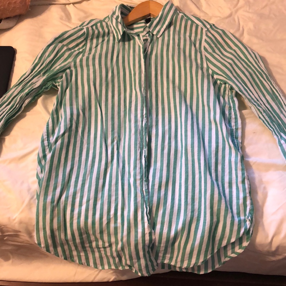 Green striped shirt